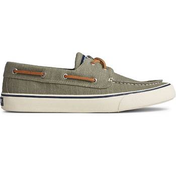 Sperry Bahama Ii Baja Linen Olivovo Zelene - Panske Tenisky